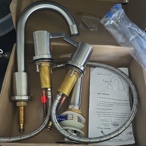 Stainless Steel Widespread Faucet Set, Like New